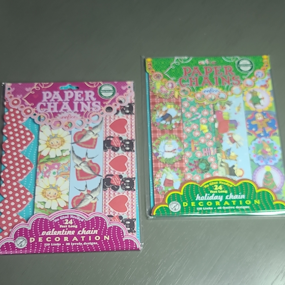 eeBoo Colorful Paper Chains Decoration Set Of 2